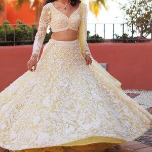 Seema Gujral Three-Dimensional Lehenga Set